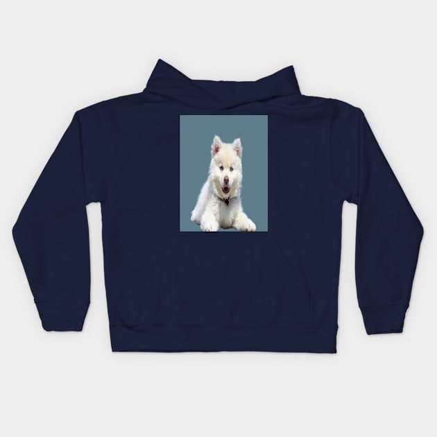 White dog Kids Hoodie by KA&KO